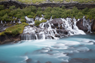 Hraunfossar en Islande.