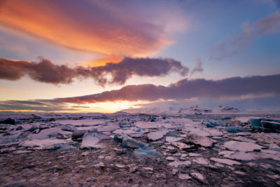 Le Jokulsarlon au sunset.