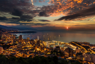 Sunrise à Monaco pendant le Yacht Show.