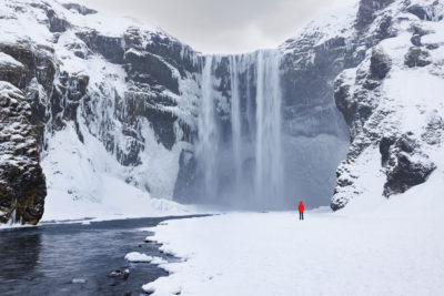 Skogafoss en hiver.