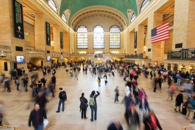 Pose longue dans Grand Central Terminal à New-York.